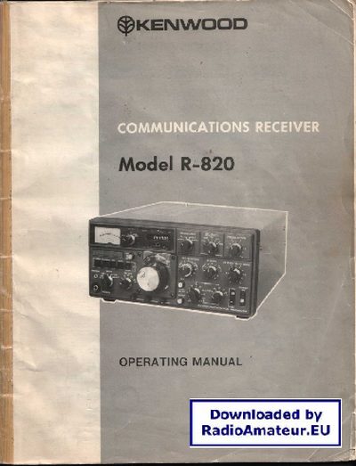 Kenwood R-820 Communications Receiver Instruction Manual - cover page