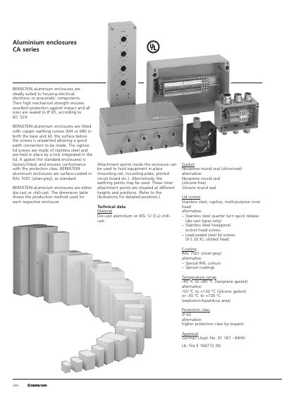 BERNSTEIN CA Series Aluminium Enclosures Handbook - cover page