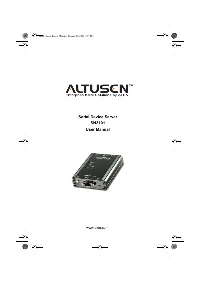 ATEN SN3101 Serial Device Server User Manual