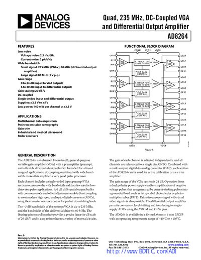 Analog Devices AD8264 Datasheet - cover page