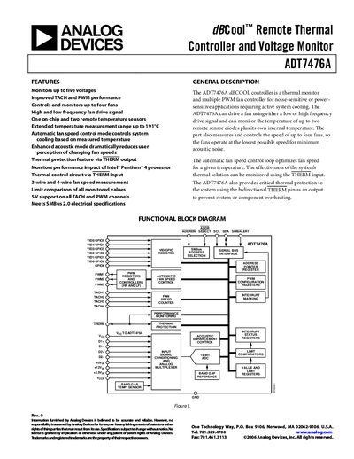 Analog Devices ADT7476A Handbook - cover page