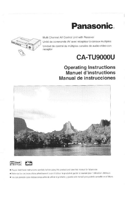 Panasonic CA-TU9000U Multi Channel AV Control Unit Operating Instructions - cover page