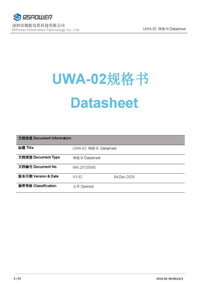 95Power UWA-02 Antenna Datasheet