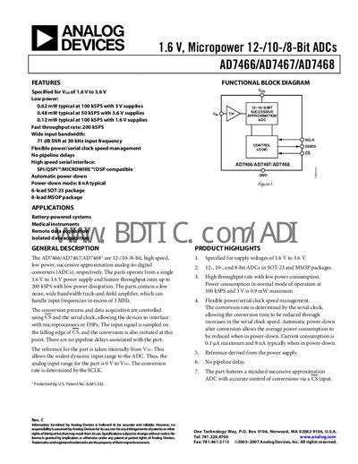 Analog Devices AD7468 Handbook - cover page