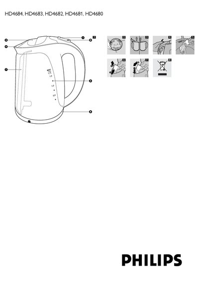 PHILIPS HD/4684/4693/4682/4681/4680 Electric kettle Manual - cover page