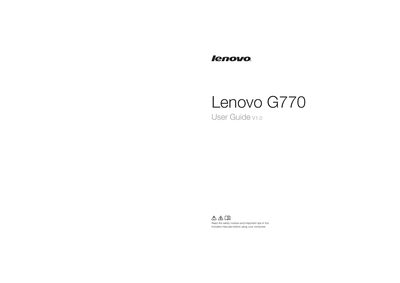 Lenovo G770 User Guide - cover page