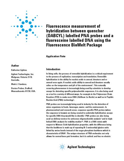 Agilent Cary Eclipse Fluorescence BioMelt Application Note - cover page