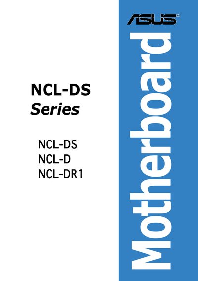ASUS NCL-DS/D/DR1 User Manual - cover page