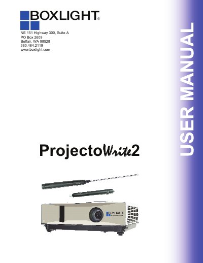 Boxlight ProjectoWrite2 Interactive Projector User Manual - cover page