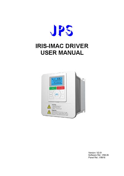 JPS IRIS-IMAC Driver User Manual - cover page