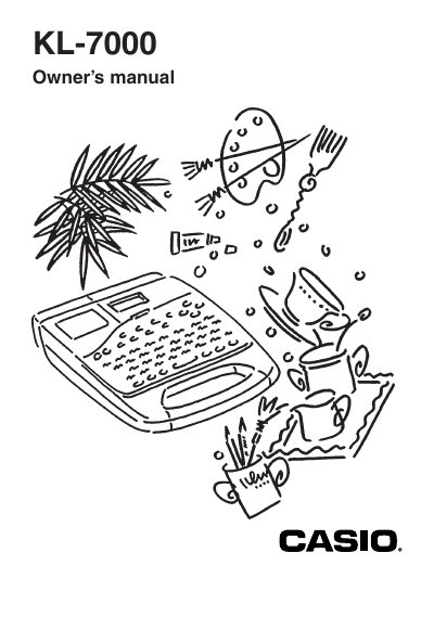 Casio KL-7000 Label Printer Owner's Manual - cover page