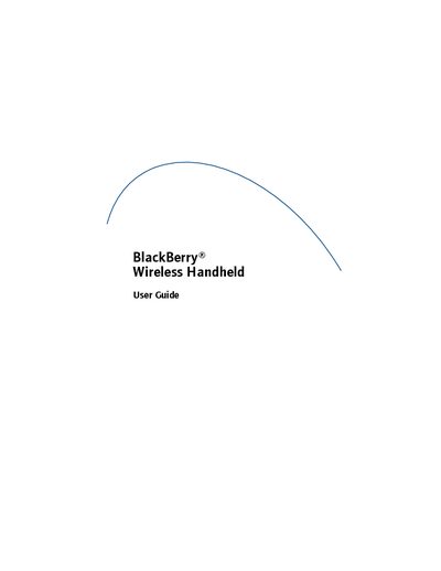 BlackBerry 7250 Wireless Handheld User Guide - cover page