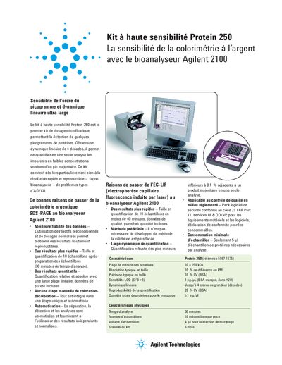 Agilent French verion - High Sensitivity Protein 250 kit - 5989-7997FR Manual - cover page