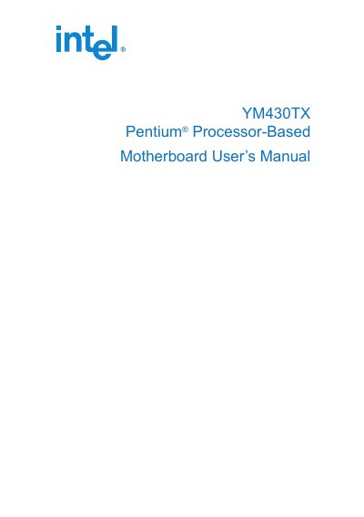 Intel YM430TX Motherboard User Manual - cover page