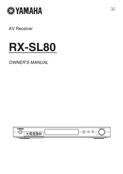Yamaha RX-SL80 AV Receiver Owner's Manual - cover page