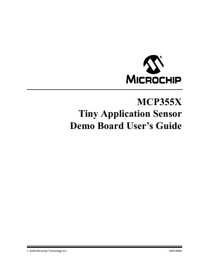 Microchip MCP355X Tiny Application Sensor Demo Board User Manual - cover page