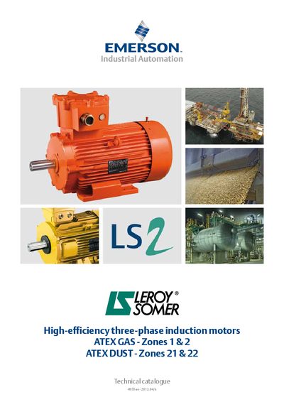 Leroy‑Somer 4970 en ATEX High‑efficiency Induction Motors Technical Catalogue - cover page