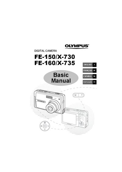 Olympus FE-150/X-730/FE-160/X-735 Digital Camera Basic Manual - cover page