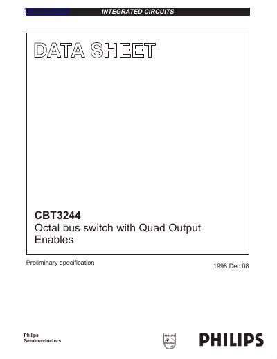 Philips CBT3244 Octal Bus Switch with Quad Output Enables Datasheet - cover page