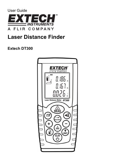 Extech DT300 Laser Distance Finder User Guide