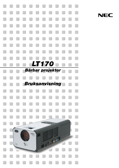 NEC LT170 Projector User Manual - cover page