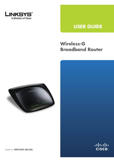 Linksys WRT54G2 Wireless-G Router User Guide - cover page