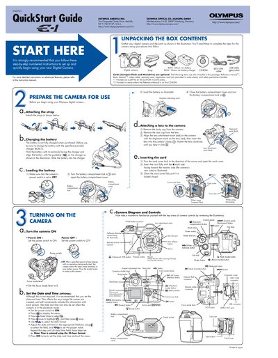 OLYMPUS E-1 digital camera user guide - cover page