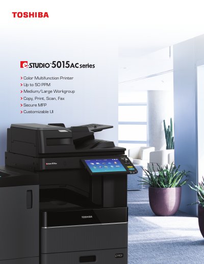 Toshiba e‑STUDIO5015AC Color Multifunction Printer Brochure - cover page