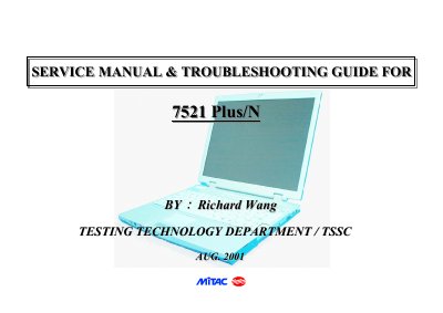 TSSC 7521 Plus/N Service Manual and Troubleshooting Guide - cover page