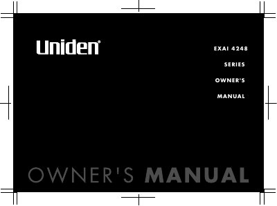 Uniden EXAI 4248 Series Cordless Telephone Owner's Manual - cover page