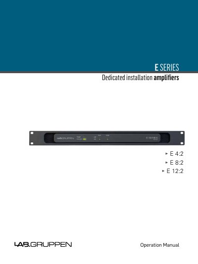 Lab.gruppen E Series Dedicated Installation Amplifiers Operation Manual - cover page