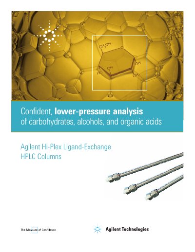 Agilent Hi-Plex Ligand-Exchange HPLC Columns Brochure - cover page