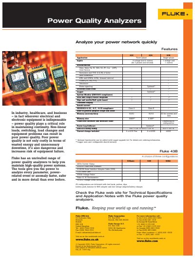 FLUKE - Fluke Corporation P. O. Box 9090 Everett WA USA 98206 Fluke Europe B.V. P. O. Box 1186 5602 BD Eind Manual - cover page
