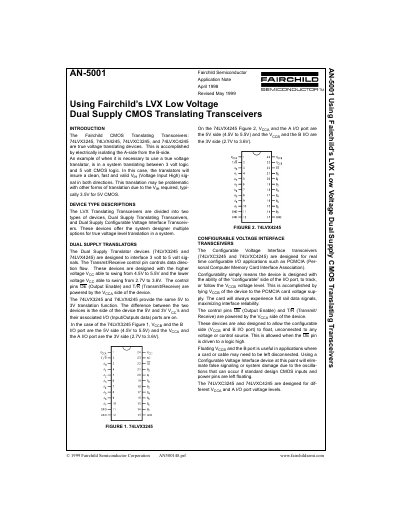 Fairchild AN-5001 LVX Translating Transceivers Application Note