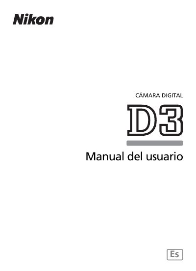 Nikon D3user manual - cover page