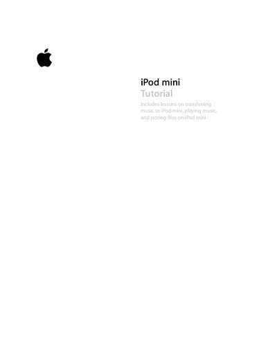 Apple iPod mini Tutorial: Transferring Music and Managing Files - cover page