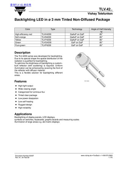 Vishay TLV.42.. Datasheet - cover page