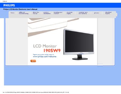 Philips 190SW9 EDFU LCD Monitor User Manual