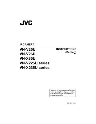 JVC VN-V25U / VN-V26U / VN-X35U / VN-V225U / VN-X235U IP Camera User Manual - cover page