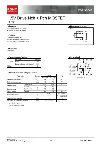 ROHM TT8M1 Datasheet