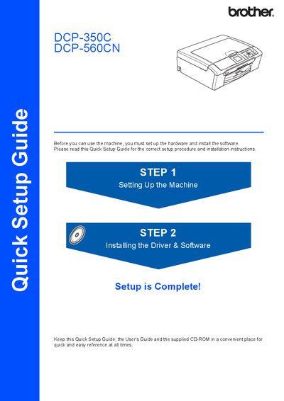 Brother DCP-350C / DCP-560CN Quick Setup Guide