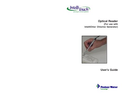 Pentair IntelliChlor Optical Reader User's Guide - cover page