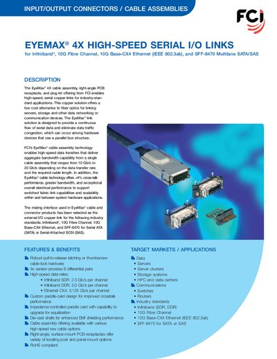 FCI EyeMax 4X High-Speed Serial I/O Links Manual - cover page