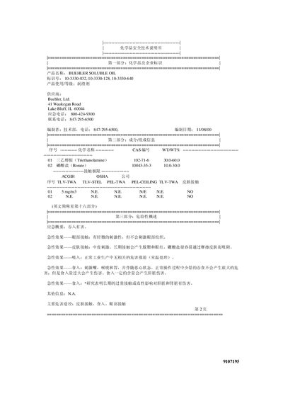 Buehler Soluble Oil Safety Data Sheet - cover page