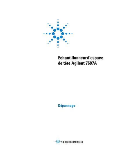 Agilent 7697A Head Space Sampler Troubleshooting Guide - cover page