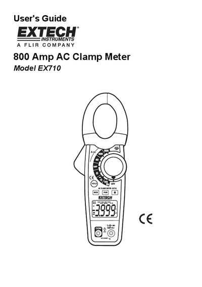 Extech EX710 800 Amp AC Clamp Meter User Guide
