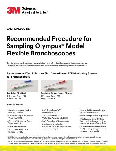 3M Clean-Trace ATP Monitoring System Bronchoscope Sampling Guide - cover page