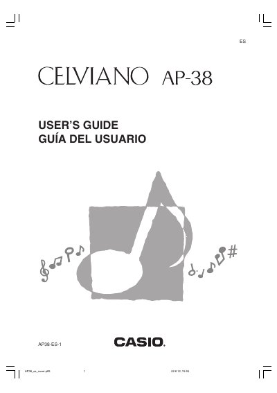 Casio AP-38 Digital Piano User's Guide - cover page