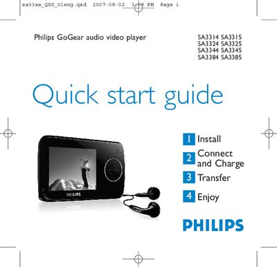 PHILIPS SA3314 SA3315 Quick start guide - cover page
