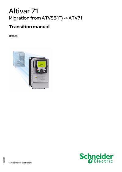 Schneider Altivar 71 Transition Manual - cover page
